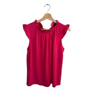 Adrianna Papell Hot Pink Sleeveless Top Blouse Women's Size Medium Business Casu